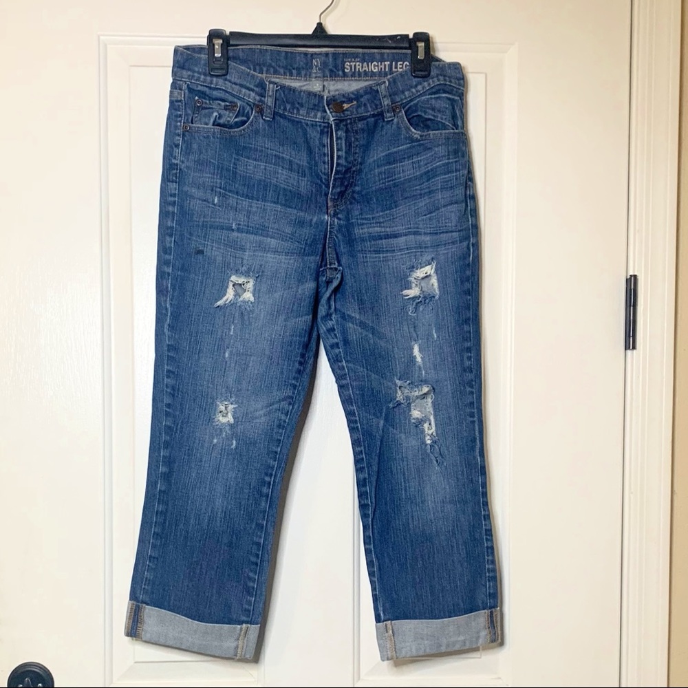 NY&Co Straight Leg Boyfriend Jeans | 8